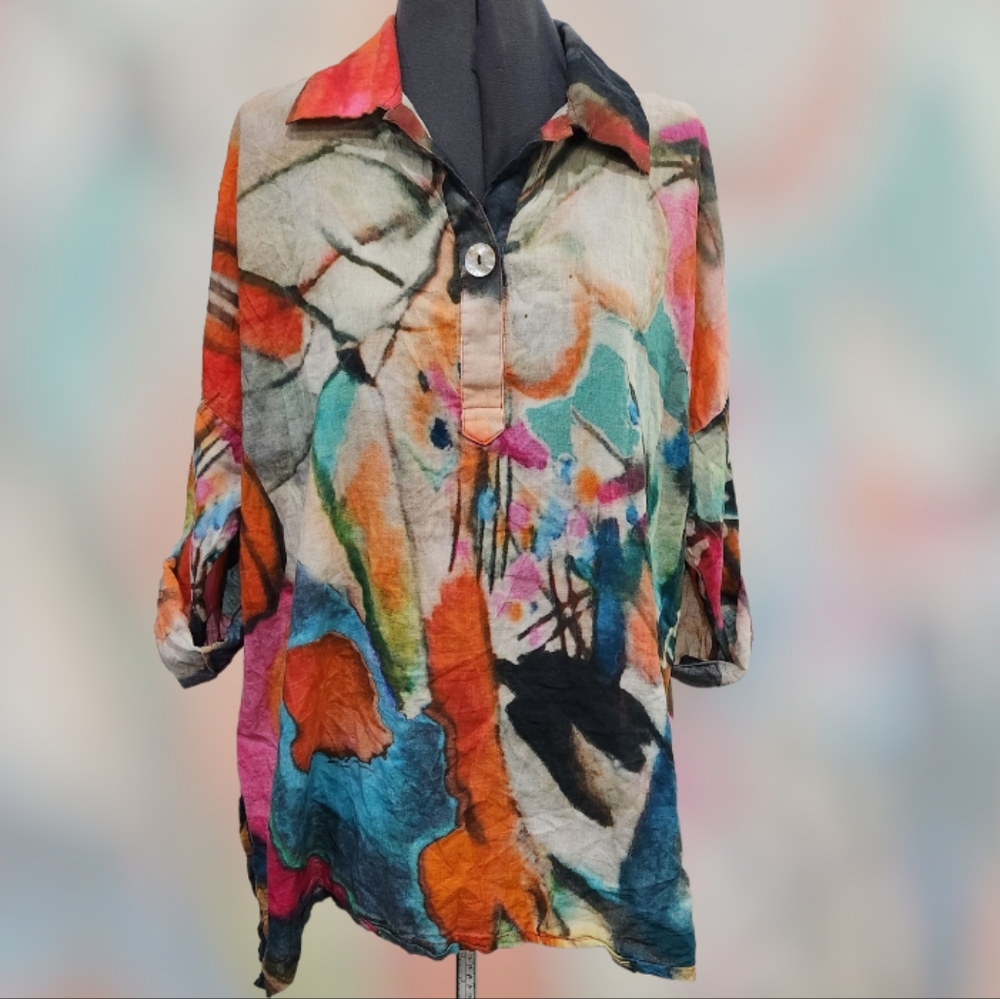 Dilemma vintage 80s art to wear oversized pullover blouse women's